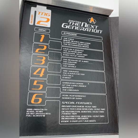 Star Trek The Next Generation Season 2 DVD 2002 6 Disc Set Booklet Paramount - Picture 3 of 11